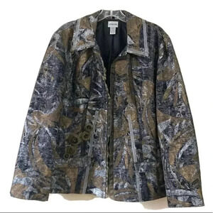 Chico’s  Size 3 Wool Blend Open Front Jacket